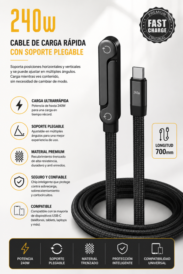 Cable de carga Multifuncional USB a Tipo C