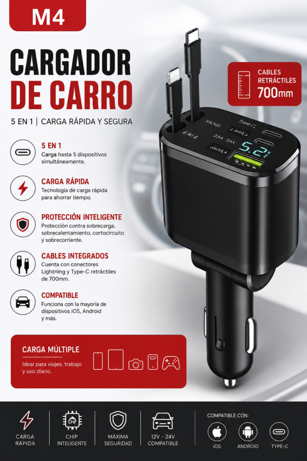 Cargador de Carro 5 en 1 M4