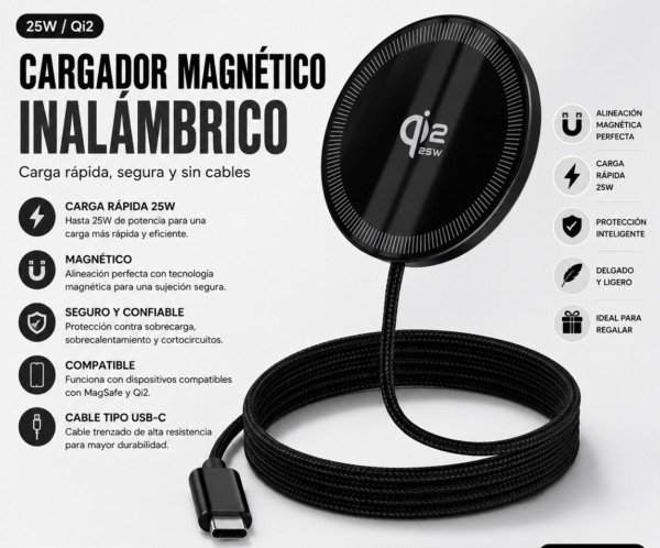 Cargador Magnético estilo MagSafe 25W