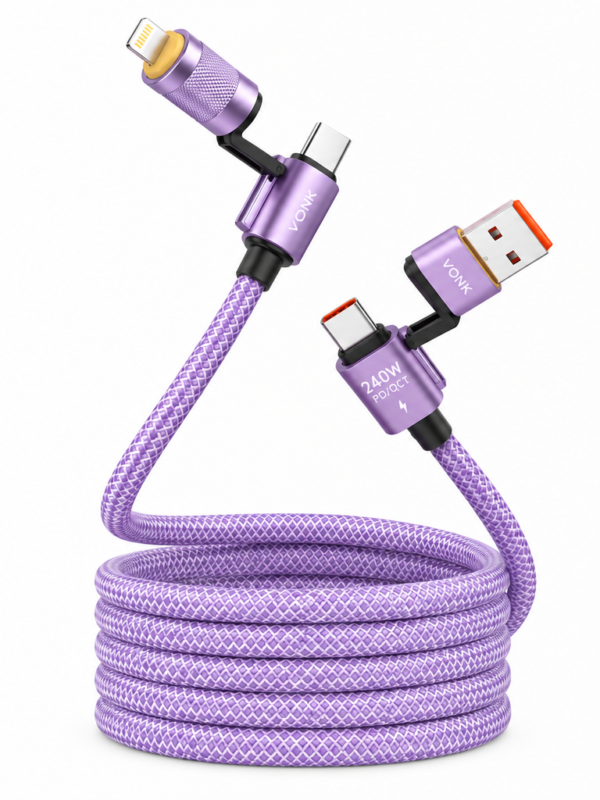 Cable de carga Magnético Enrollable 4 en 1
