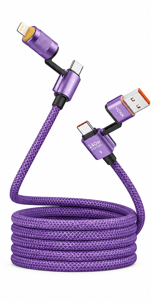 Cable de carga Magnético Enrollable 4 en 1