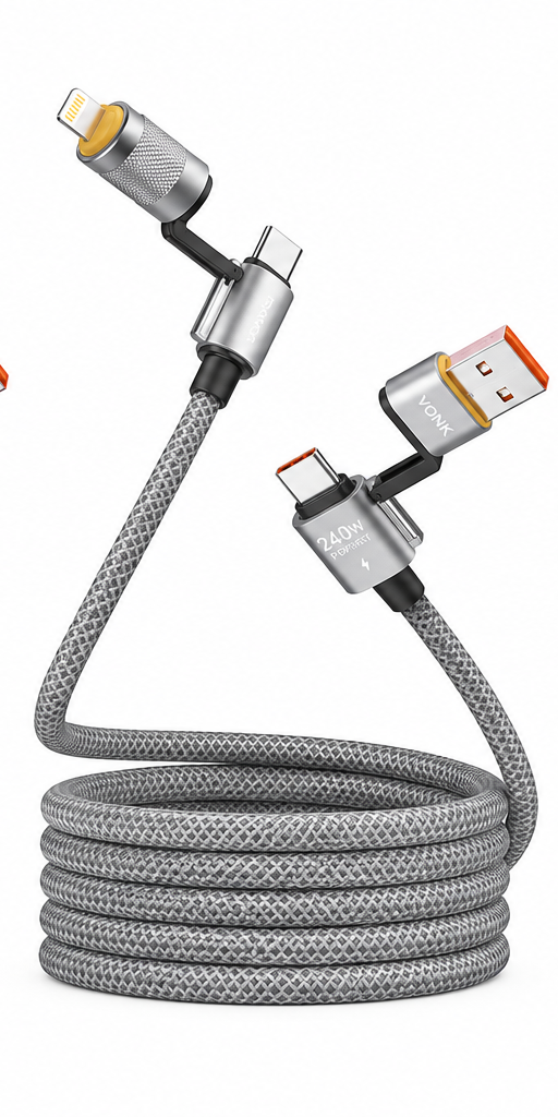Cable de carga Magnético Enrollable 4 en 1