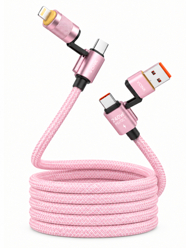 Cable de carga Magnético Enrollable 4 en 1