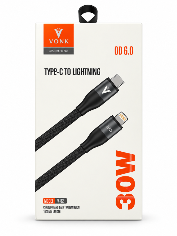 Cable USB-C a Lightning VONK V-82 – 30W